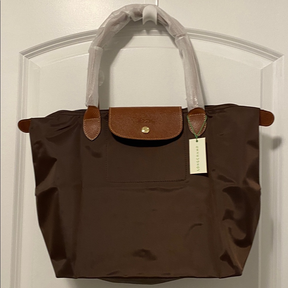 Longchamp Le Pliage Original Large Shoulder Nylon Bag Tote - Brown NWT